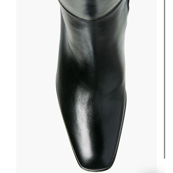 Nordstrom Tyra Black Tall Knee High Boot Sz 8.5 Leather Pull-On Elastic Gore NIB - Picture 7 of 14